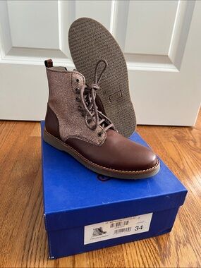 Kids Brown Lace-Up Fashion Boots